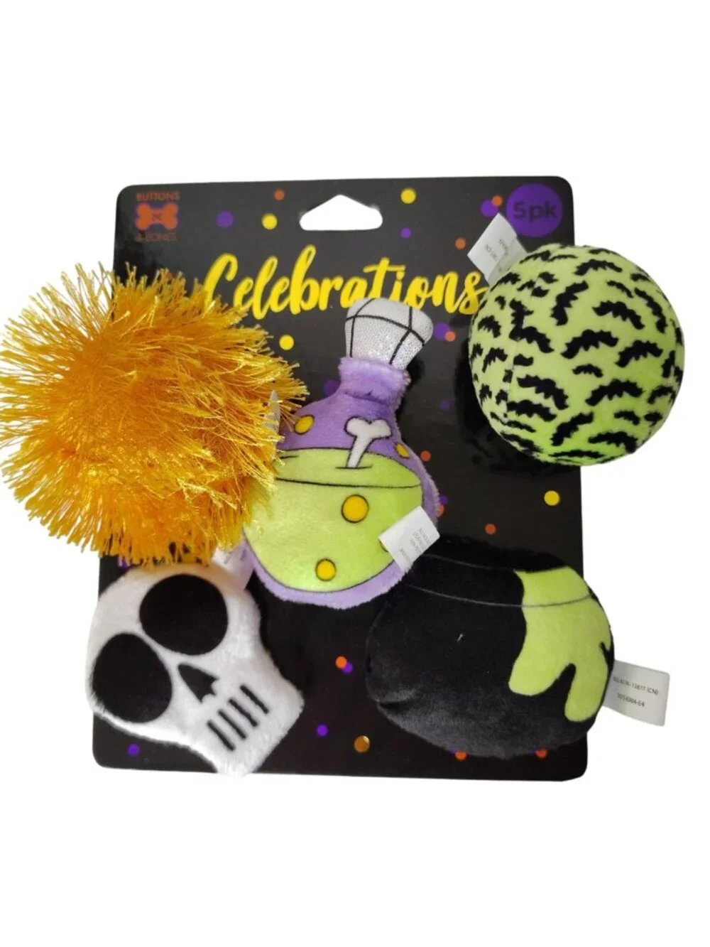 Buttons and Bones 5 Pack Cat Potions Toy Set With Catnip Inside